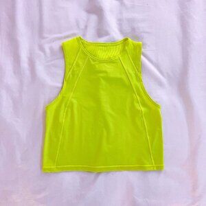 Lululemon Cropped Sculpt Tank Top - Neon Yellow